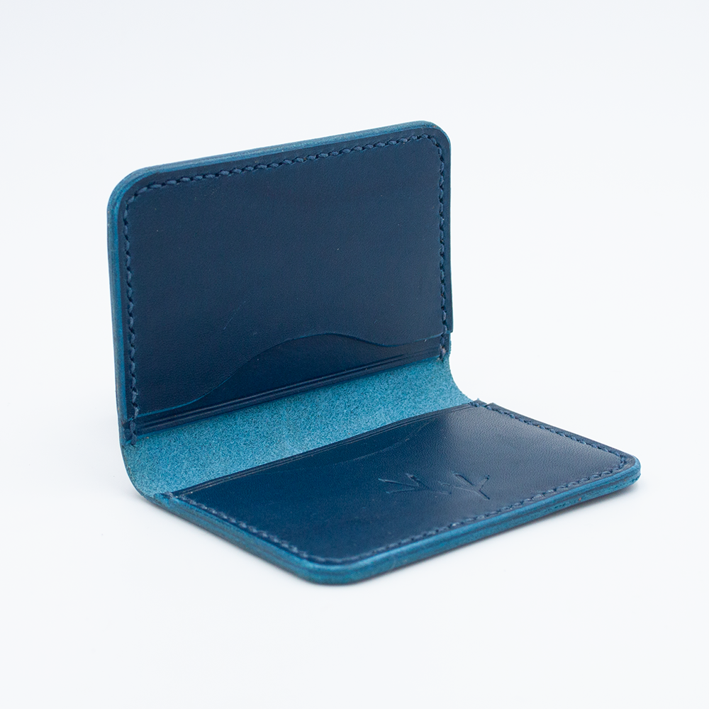 Card Holder (Navy blue Walpier Buttero Leather)