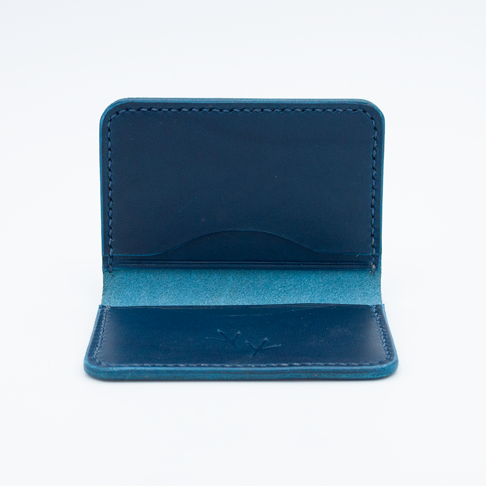 Card Holder (Navy blue Walpier Buttero Leather)