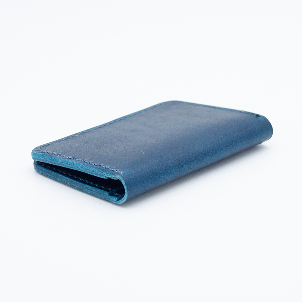 Card Holder (Navy blue Walpier Buttero Leather)